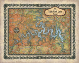 Table Rock Lake Historic Map Art Blanket Throw Soft Polar/ Silky/ Sherpa Fleece Vintage Warm Blanket For Bed Sofa Couch Gift & Travel