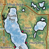 Lake Okoboji Iowa Map Art Sherpa Fleece Blanket Double Stitched Edges Cozy Luxury Fluffy Super Soft 430 GSM Polyester Throw Blanket