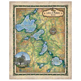 Great River Arts The Lakes of Madison Wi Historic Map Reproduction Artwork Wall Art Print Vintage