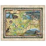Cascade Lakes Oregon Byway Historic Map Art Print Poster Artwork Vintage Style Abstract Wall-Unframed Great Home Decor & Gift