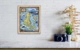 puget sound map, Washington map, Coupeville map, lopez island map, lopez island art, island life, orca art, orca art decor, ocean art, ocean