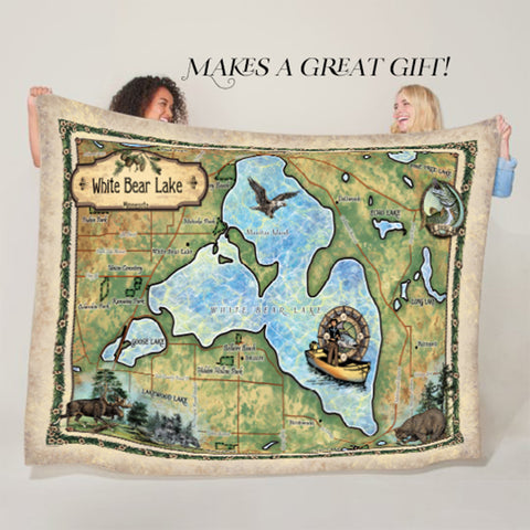 White Bear Lake, Minnesota Sherpa Fleece Blanket Double Stitched Edges Cozy Luxury Fluffy Super Soft 430 GSM Polyester Throw Blanket