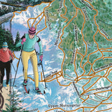 Big Sky Ski Runs Montana Historic Map Art Print Poster Artwork Vintage Style Abstract Wall-Unframed Great Home Decor & Gift