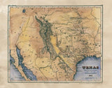 159 Republic of Texas vintage historic antique map poster print by Lisa Middleton