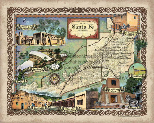 Santa Fe, Santa Fe Art, Santa Fe Decor, New Mexico, New Mexico Art, New Mexico Gift, South Western Decor, South Western Art, South Western