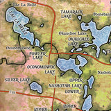 Lake Country of Northern Waukesha Wisconsin Map Art Print Poster Artwork Vintage Style Abstract Wall-Unframed Great Home Decor & Gift