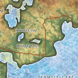 Great River Arts Ten Mile Lake Historic Map Reproduction Artwork Wall Art Print Vintage