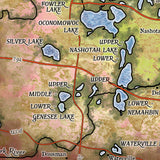 Lake Country of Northern Waukesha Wisconsin Map Art Print Poster Artwork Vintage Style Abstract Wall-Unframed Great Home Decor & Gift