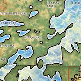 Cross Lake Minnesota Historic Map Art Print Poster Artwork Vintage Style Abstract Wall-Unframed Great Home Decor & Gift