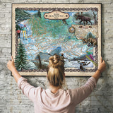 Big Sky Ski Runs Montana Historic Map Art Print Poster Artwork Vintage Style Abstract Wall-Unframed Great Home Decor & Gift