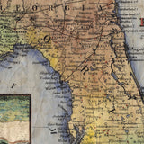 011 Adapted Florida 1847 Featuring St. Augustine 1778 Vintage map,Vintage map art,Florida vintage map,old map,antique maps,map vintage,map a