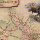 Jackson Hole Mountain Resort Wyoming ski map, skier gift, rustic decor, cabin decor, Vintage style map, poster print, art by Lisa Middleton