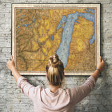 67 Lake Michigan and eastern Wisconsin 11x14" vintage historic antique map poster print by Lisa Middleton