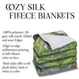 Yellowstone National Park Wyoming Montana Map Blanket Double Stitched Edges Cozy Fluffy Super Soft 430 GSM Polyester Throw Blanket