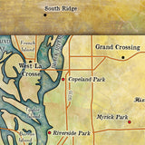 Great River Arts Pool 8 Mississippi River Historic Map Reproduction Artwork Wall Art Print Vintage
