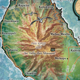 Maui Hawaii Historic Map Art Print Poster Artwork Vintage Style Abstract Wall-Unframed Great Home Decor & Gift