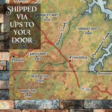 Lake Hiwassee Historic Map Art Blanket Throw Soft Polar/Silky/Sherpa Fleece Vintage Warm Blanket For Bed Sofa Couch Gift & Winter Travel