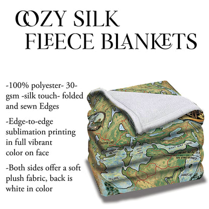 Cisco Lakes Wisconsin Sherpa Fleece Blanket Double Stitched Edges Cozy Luxury Fluffy Super Soft 430 GSM Polyester Throw Blanket