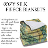 Outer Banks North Carolina Map Sherpa Fleece Blanket Double Stitched Edges Cozy Luxury Fluffy Super Soft 430 GSM Polyester Throw Blanket