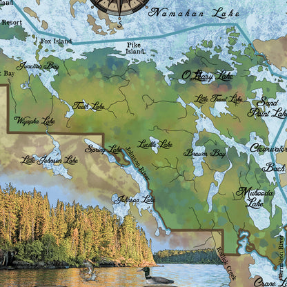 Voyageurs National Park Minnesota Historic Map Art Print Poster Artwork Vintage Style Abstract Wall-Unframed Great Home Decor & Gift