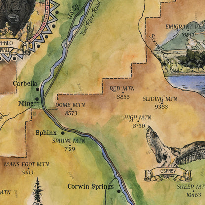 Great River Arts Paradise Valley Digitally Colored Historic Map Reproduction Artwork Wall Art Print Vintage