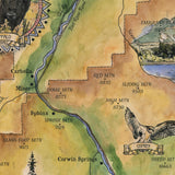 Great River Arts Paradise Valley Digitally Colored Historic Map Reproduction Artwork Wall Art Print Vintage