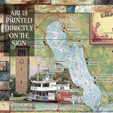 Chautauqua Lake New York Antique Map Art Blanket Throw Soft Polar/ Silky/ Sherpa Fleece Vintage Blanket For Bed Sofa Couch Gift & Travel