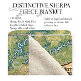 Norris Lake Tennesse Antique Map Art Blanket Throw Soft Polar/ Silky/ Sherpa Fleece Warm Blanket For Bed Sofa Chair Dorm Gift & Travel