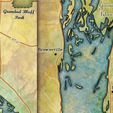 Great River Arts Pool 8 Mississippi River Historic Map Reproduction Artwork Wall Art Print Vintage