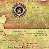 Asaroka and Beartooth Wilderness Montana Historic Map Art Print Poster Artwork Vintage Style Abstract Wall-Unframed Great Home Decor & Gift