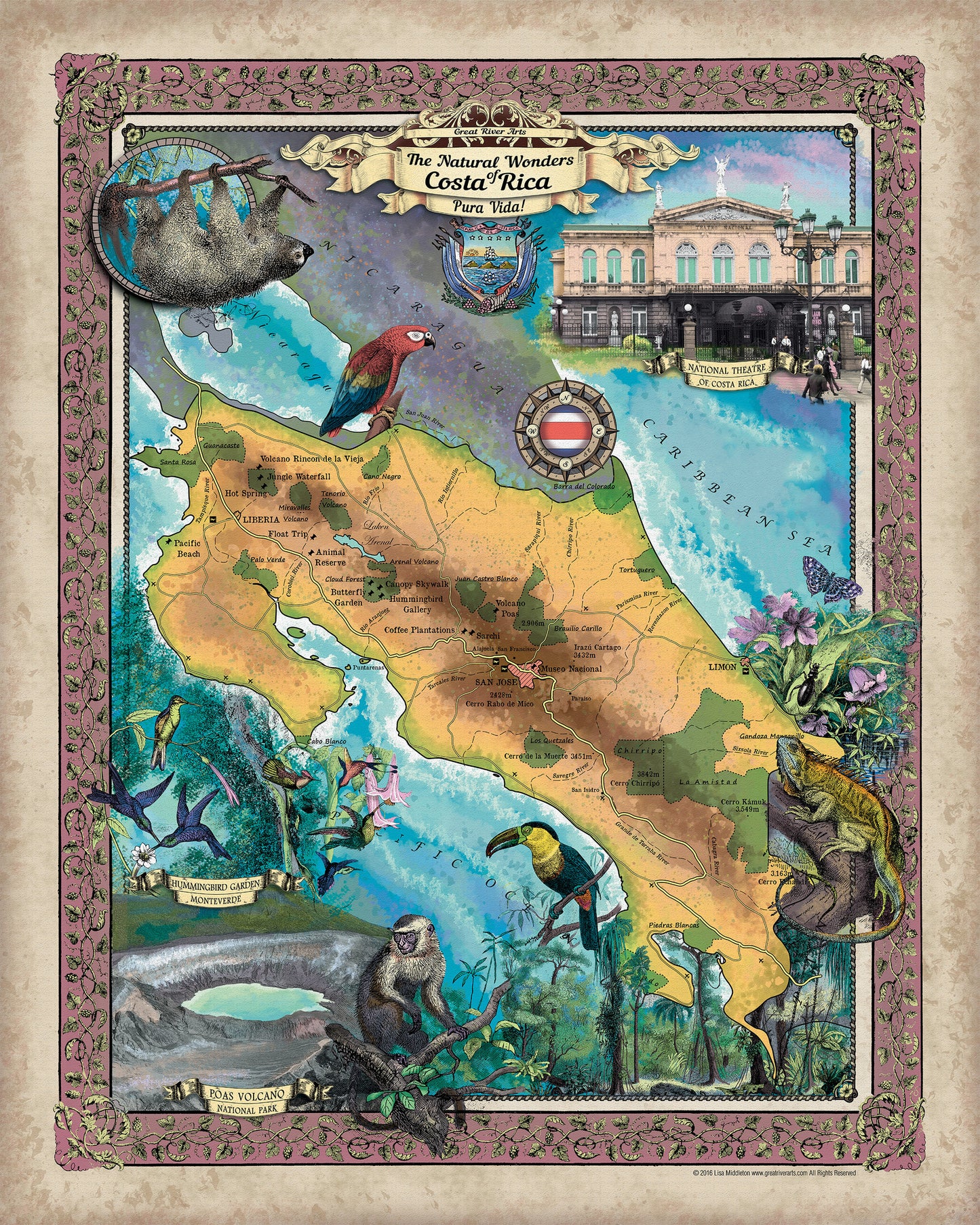 173 Custom map of Costa Rica