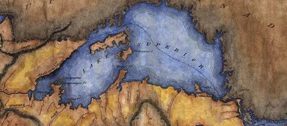 126 Upper Territories of the United States 1814 11x14" hand painted,vintage map,antique map,old map,map art,Great River Arts by Lisa Middlet