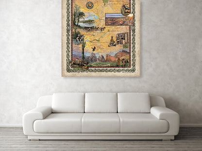 245 Custom map of Majestic Western Parks Yellowstone to Grand Canyon