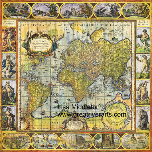 Old World 36x36" Charmeuse silk scarf
