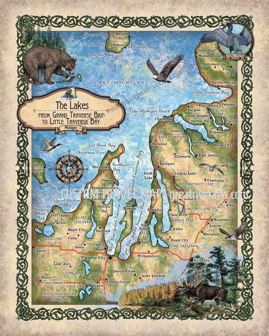 Petoski Lakes, Beaver Island, and Traverse Bay Michigan